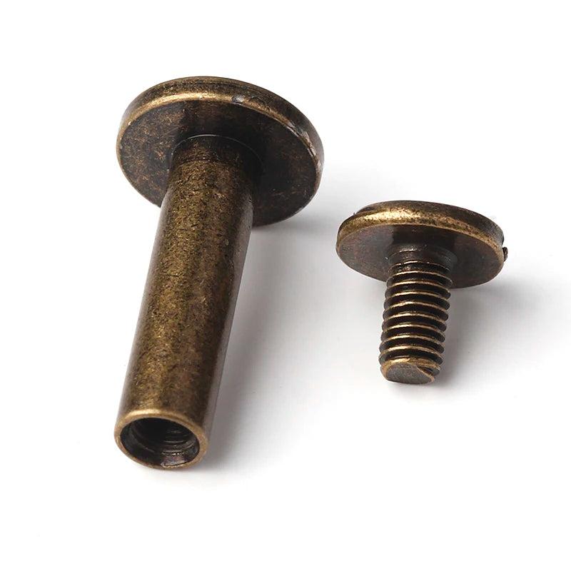 10pcs Solid Brass Chicago Screws for Leather Craft Studs Belt Wallet Fasteners