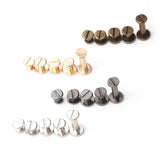 10pcs Solid Brass Chicago Screws for Leather Craft Studs Belt Wallet Fasteners