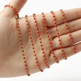 Multicolor Rosary Enamel Beads Link Chain 1m