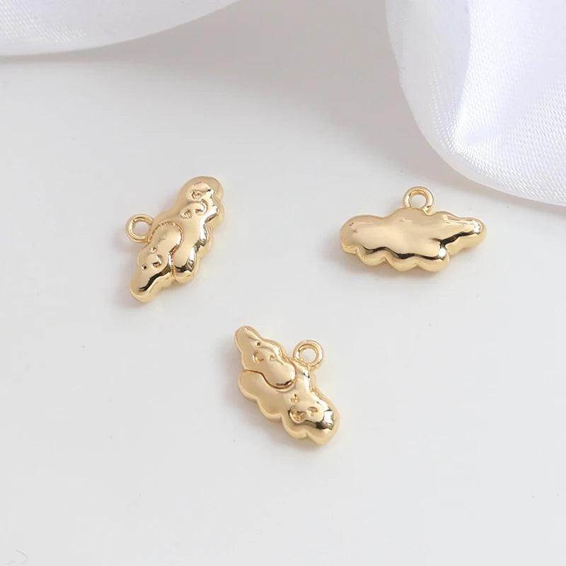 4pcs Copper Plated Cloud Moon Pendant DIY Jewelry Charms