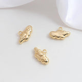 4pcs Copper Plated Cloud Moon Pendant DIY Jewelry Charms