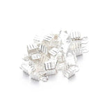 200pcs Metal Crimps End Caps for Flat Leather Cord Gold/Silver F586
