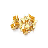 200pcs Metal Crimps End Caps for Flat Leather Cord Gold/Silver F586