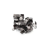 200pcs Metal Crimps End Caps for Flat Leather Cord Gold/Silver F586