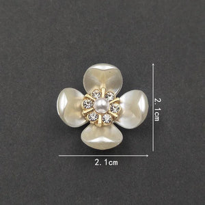 10 PCS 21mm Crystal Rhinestone Flowers Brooch Hair Accessories