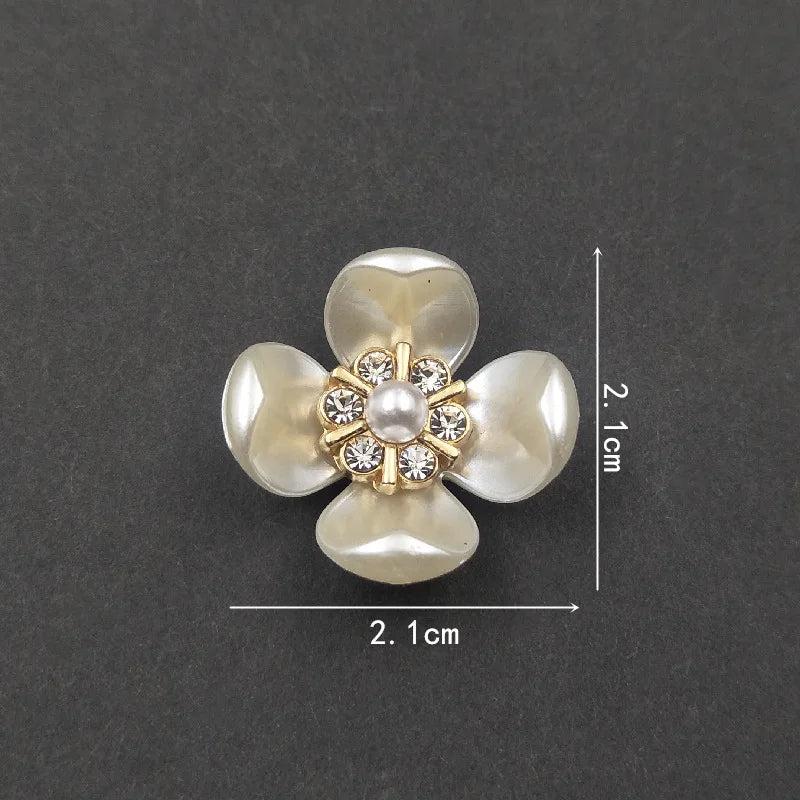 10 PCS 21mm Crystal Rhinestone Flowers Brooch Hair Accessories