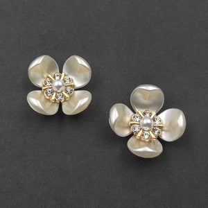 10 PCS 21mm Crystal Rhinestone Flowers Brooch Hair Accessories