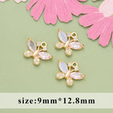 Handmade 18k Plated Copper Zircon Charms for DIY Pendants