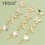 Handmade 18k Plated Copper Zircon Charms for DIY Pendants