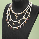 Handmade 18k Plated Copper Zircon Charms for DIY Pendants