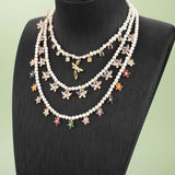 Handmade 18k Plated Copper Zircon Charms for DIY Pendants
