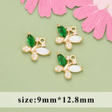 Handmade 18k Plated Copper Zircon Charms for DIY Pendants