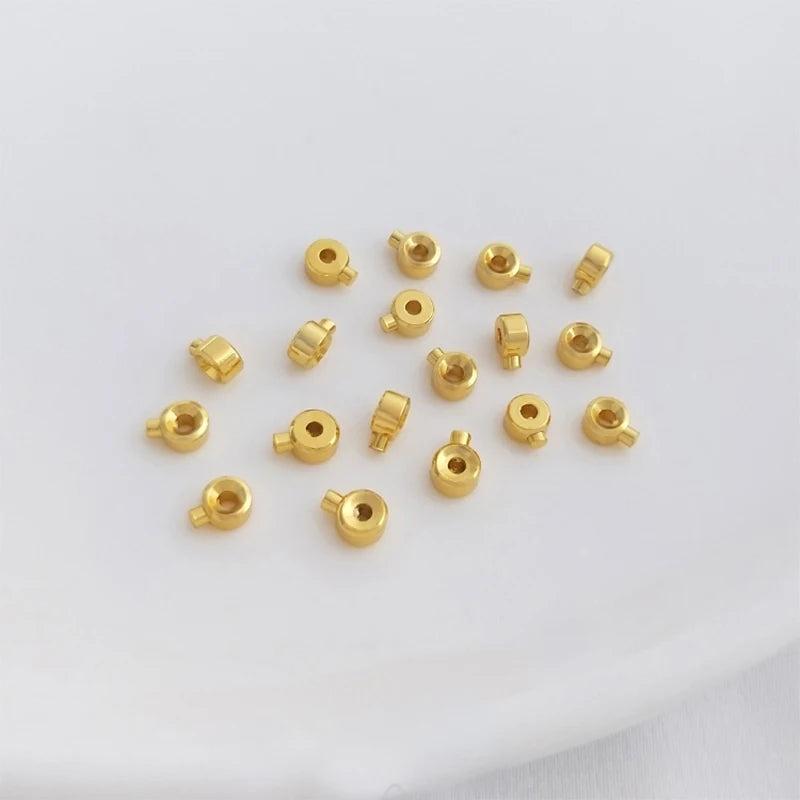 14K Plated Brass Thin Crimp End Beads Jewelry Making Supply