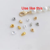 14K Plated Brass Thin Crimp End Beads Jewelry Making Supply