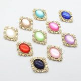 10pcs 25*32MM Oval Metal Decorative Buttons DIY Wedding Hair Accessories