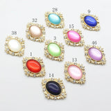 10pcs 25*32MM Oval Metal Decorative Buttons DIY Wedding Hair Accessories