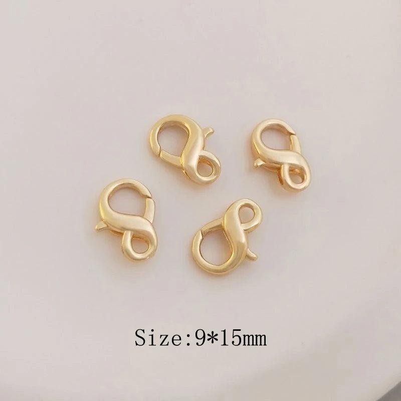 2PCS 14k Plated Hook Charm Bracelet Necklace Making Accessories