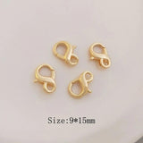 2PCS 14k Plated Hook Charm Bracelet Necklace Making Accessories