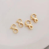 2PCS 14k Plated Hook Charm Bracelet Necklace Making Accessories
