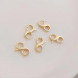 2PCS 14k Plated Hook Charm Bracelet Necklace Making Accessories