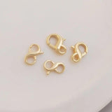 2PCS 14k Plated Hook Charm Bracelet Necklace Making Accessories