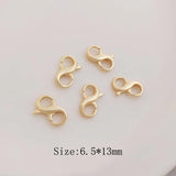2PCS 14k Plated Hook Charm Bracelet Necklace Making Accessories