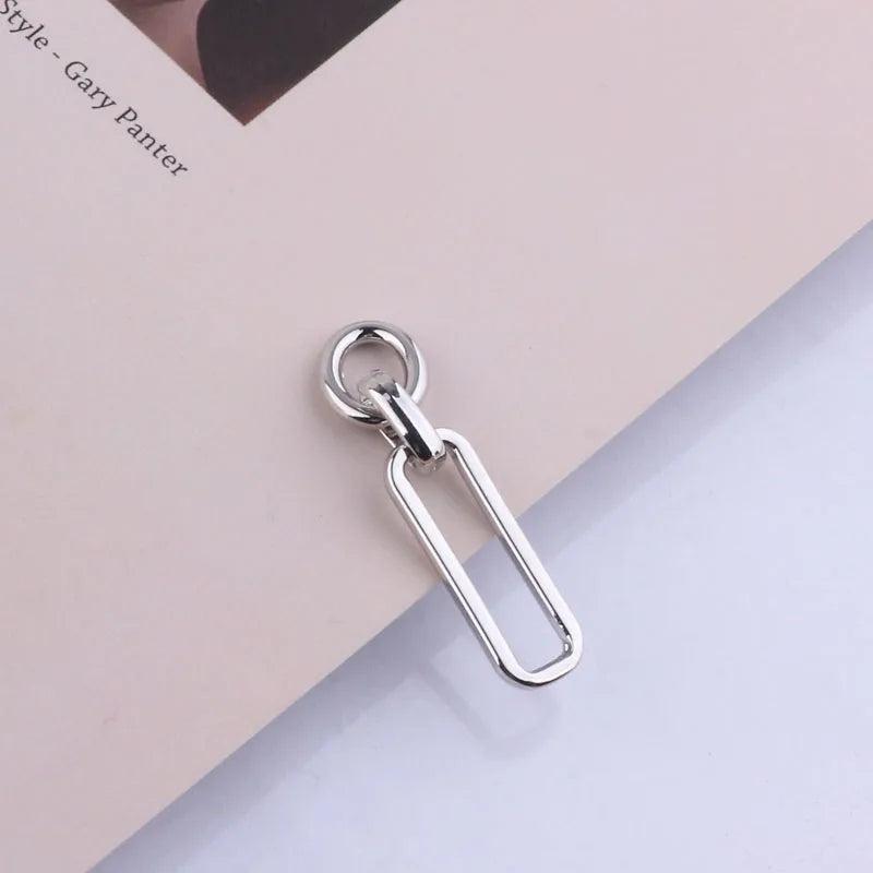6pcs DIY Ear Chain Buckle Metal Texture Thick Pendant Charms