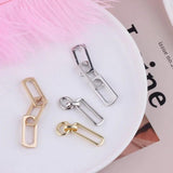 6pcs DIY Ear Chain Buckle Metal Texture Thick Pendant Charms