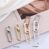 6pcs DIY Ear Chain Buckle Metal Texture Thick Pendant Charms