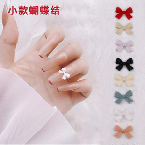 100pcs Japanese Bow Net Red Nail Charms Diy Nail Decoration
