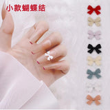 100pcs Japanese Bow Net Red Nail Charms Diy Nail Decoration
