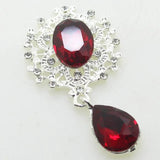 10pcs Sparkling Crystal Brooch 45mm x 25mm Holiday Wedding Invitation Decor