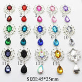 10pcs Sparkling Crystal Brooch 45mm x 25mm Holiday Wedding Invitation Decor