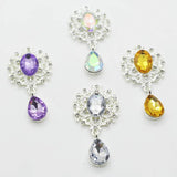 10pcs Sparkling Crystal Brooch 45mm x 25mm Holiday Wedding Invitation Decor