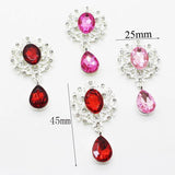 10pcs Sparkling Crystal Brooch 45mm x 25mm Holiday Wedding Invitation Decor