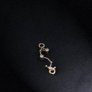 10pcs Rhinestone Inlaid Constellation Pendant Charms