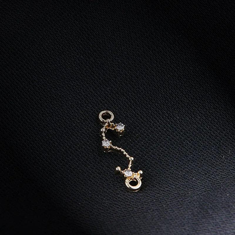 10pcs Rhinestone Inlaid Constellation Pendant Charms