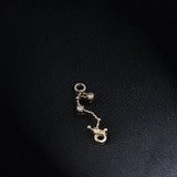 10pcs Rhinestone Inlaid Constellation Pendant Charms