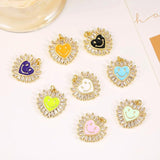 Copper Dripping Oil Smile Face Charms with CZ Jewelry Accessories