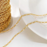 1M Brass 14K Plated Chain for Jewelry Making DIY