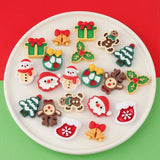 Set of 10 Christmas Cartoon Resin Accessories DIY Materials