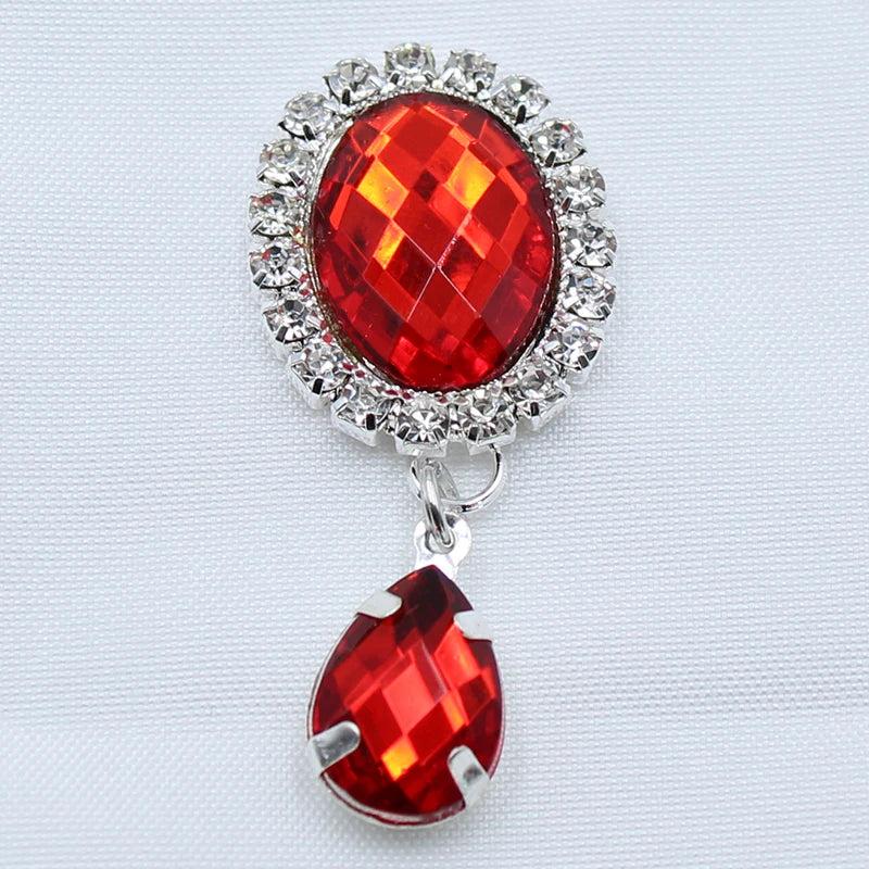10pcs Oval Rhinestone Pendant Wedding Wine Glass Decoration DIY Jewelry