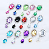 10pcs Oval Rhinestone Pendant Wedding Wine Glass Decoration DIY Jewelry