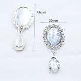 10pcs Oval Rhinestone Pendant Wedding Wine Glass Decoration DIY Jewelry