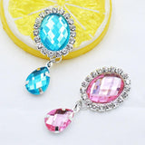 10pcs Oval Rhinestone Pendant Wedding Wine Glass Decoration DIY Jewelry