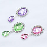 10pcs Oval Rhinestone Pendant Wedding Wine Glass Decoration DIY Jewelry