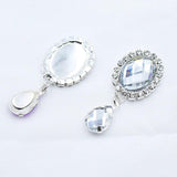 10pcs Oval Rhinestone Pendant Wedding Wine Glass Decoration DIY Jewelry
