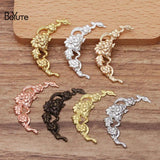 BoYuTe 100Pcs 40MM Stamping Metal Flower Base Hand Brass DIY Jewelry Findings