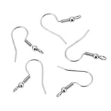 50pcs Stainless Steel Earrings Hooks Clasp Wire Hypoallergenic for DIY Jewelry