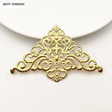 10 Antique Bronze/Gold Metal Filigree Flowers Charms Pendant Base Jewelry DIY